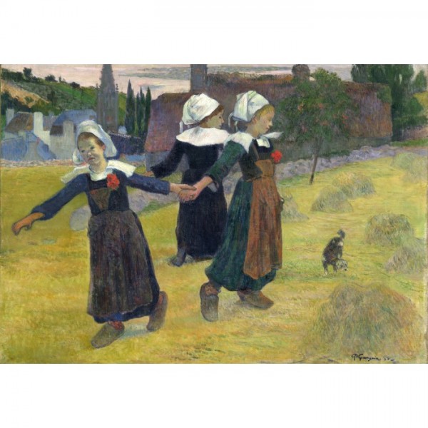 Tańczące bretońskie dziewczyny, Pont-Aven, Paul Gauguin (1888) - Sklep Art Puzzle